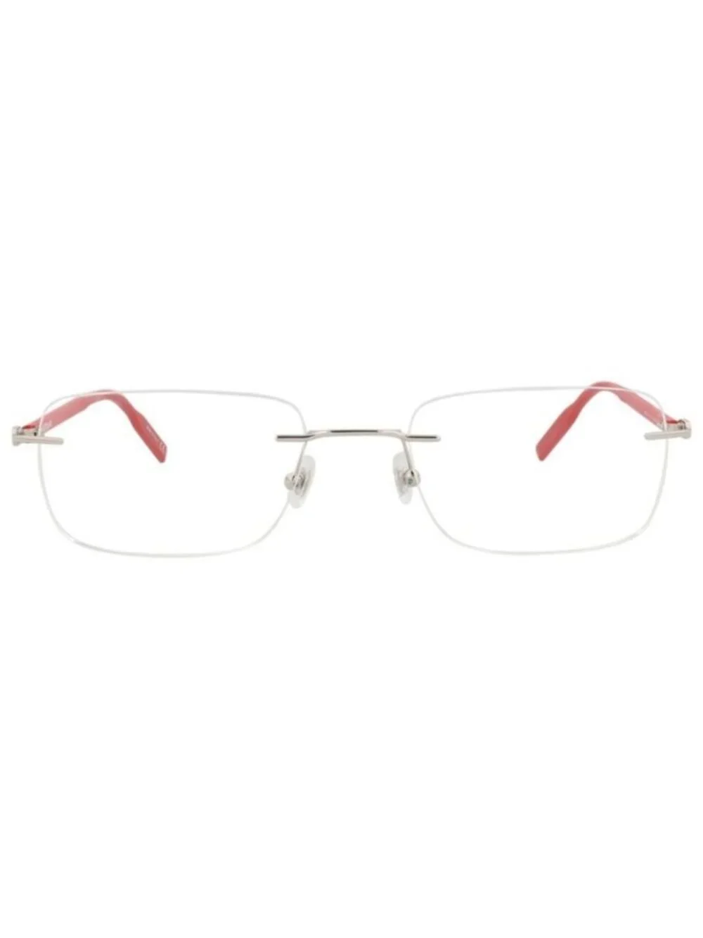 New Montblanc Mens Square/Rectangle Silver Red Transparent Fashion Designer Eyeg